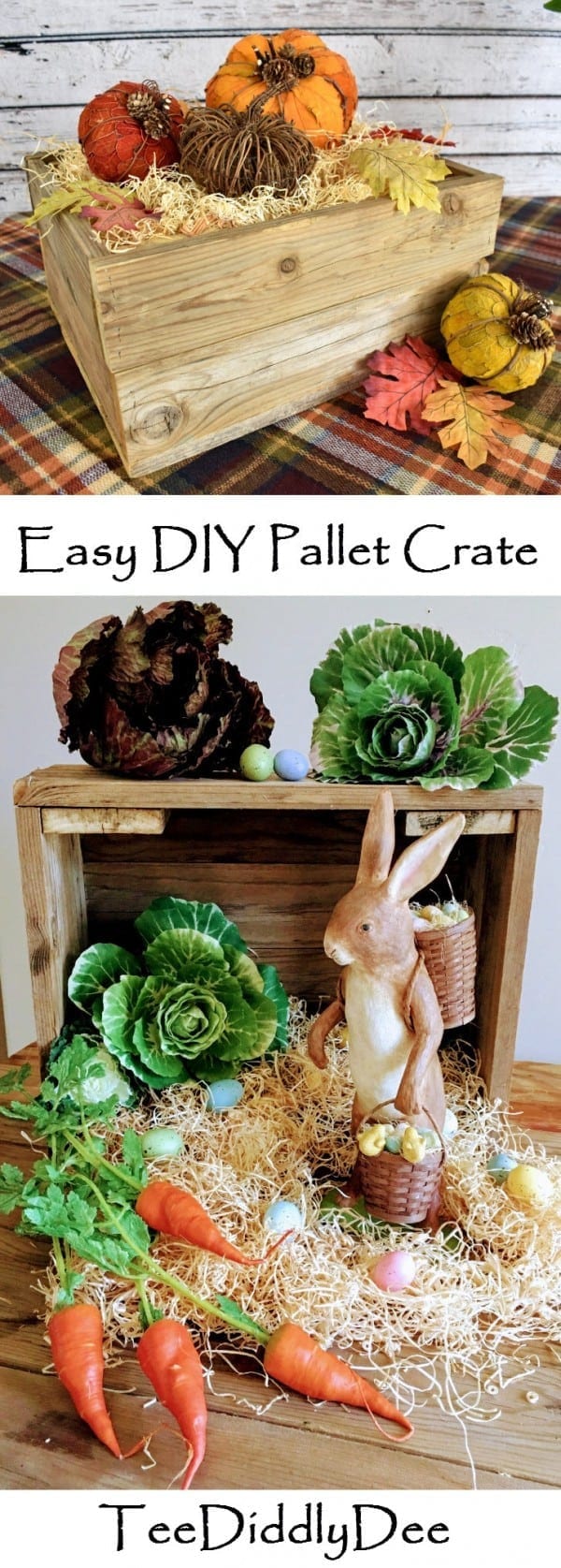 Easy DIY Pallet Crate for Decor TeeDiddlyDee