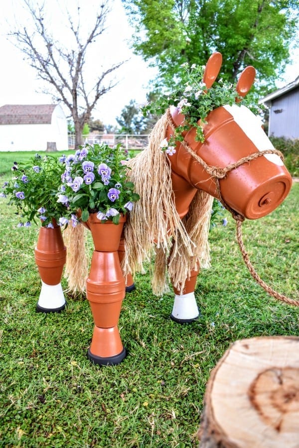 DIY Clay Horse Flower Pot Tutorial Fun, Whimsical and great for