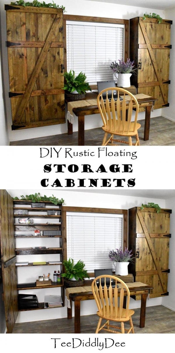 Diy Rustic Floating Storage Cabinets Country Farmhouse Mudroom